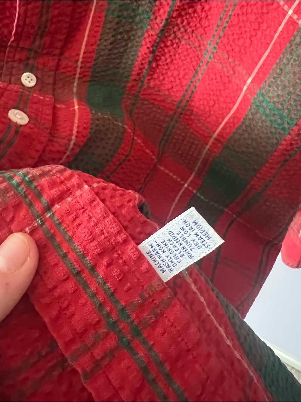 Ralph Lauren Red and Green Plaid Cotton Button-Down Shirt - Picture 4 of 5
